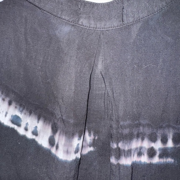 Bella Dahl Womens Cotton Tie Dye Striped Collared Buttoned Blouse Blue Size S - Picture 8 of 10